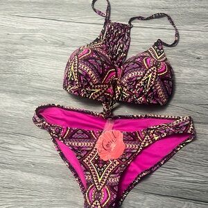 New Coral tropics swimwear for women size large